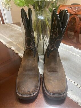 Wolverine Brown and Black Western Work Boots size 9 1/2 M